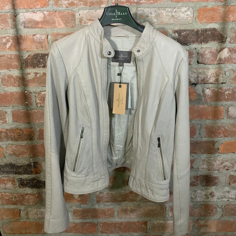 Cole Haan Grey Leather Jacket